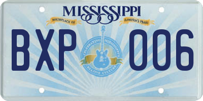 MS license plate BXP006