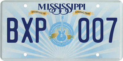 MS license plate BXP007