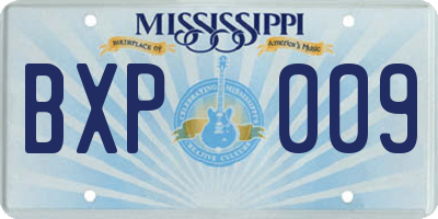 MS license plate BXP009
