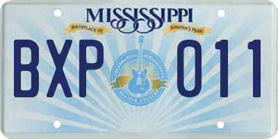 MS license plate BXP011