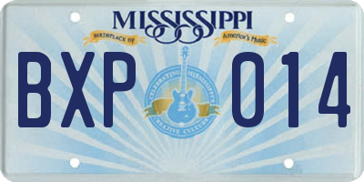 MS license plate BXP014