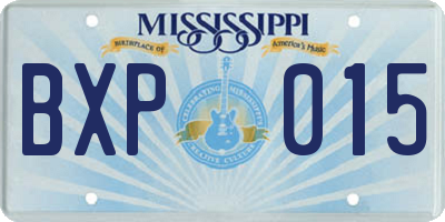 MS license plate BXP015