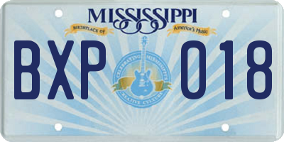 MS license plate BXP018