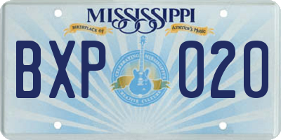 MS license plate BXP020