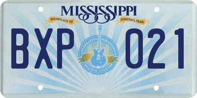 MS license plate BXP021
