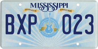 MS license plate BXP023