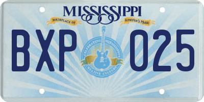 MS license plate BXP025