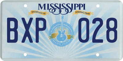 MS license plate BXP028