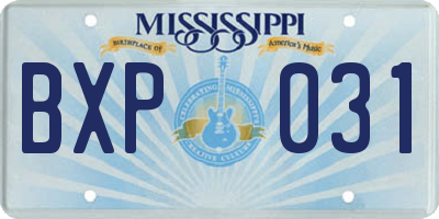 MS license plate BXP031