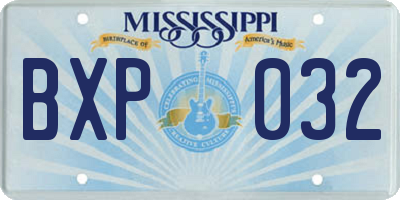 MS license plate BXP032