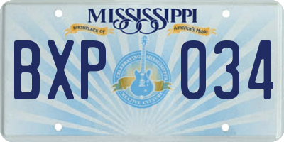 MS license plate BXP034