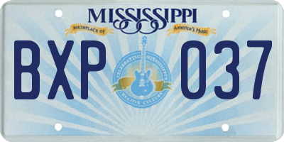 MS license plate BXP037