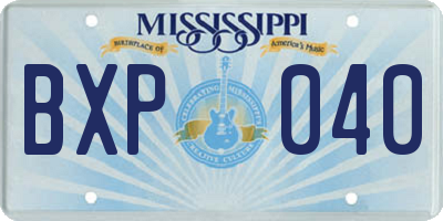 MS license plate BXP040