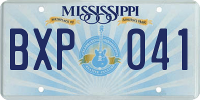 MS license plate BXP041