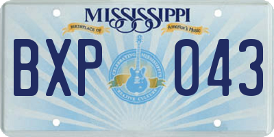 MS license plate BXP043