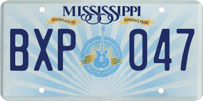 MS license plate BXP047