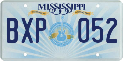 MS license plate BXP052