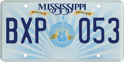 MS license plate BXP053