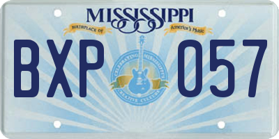 MS license plate BXP057