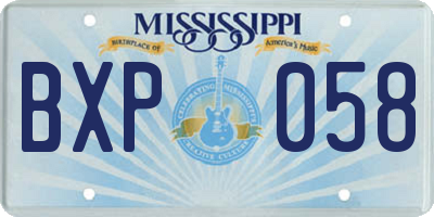 MS license plate BXP058
