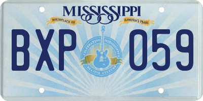 MS license plate BXP059