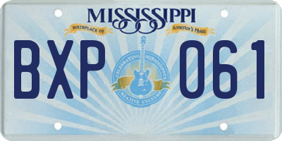 MS license plate BXP061