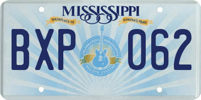 MS license plate BXP062