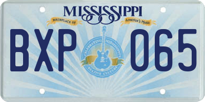 MS license plate BXP065