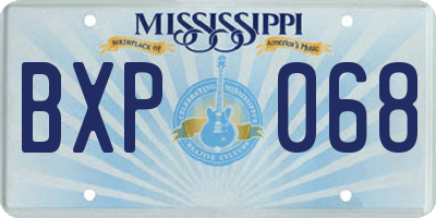 MS license plate BXP068