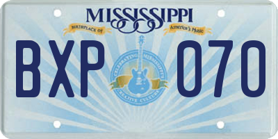 MS license plate BXP070