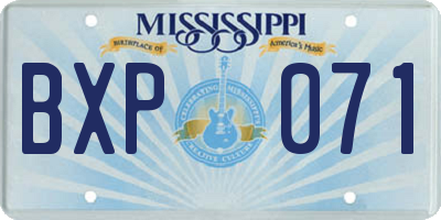 MS license plate BXP071