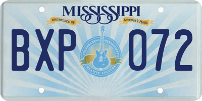 MS license plate BXP072