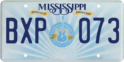 MS license plate BXP073