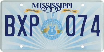 MS license plate BXP074