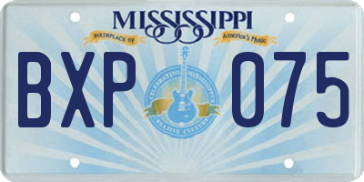 MS license plate BXP075