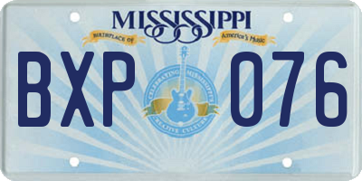 MS license plate BXP076
