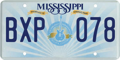 MS license plate BXP078