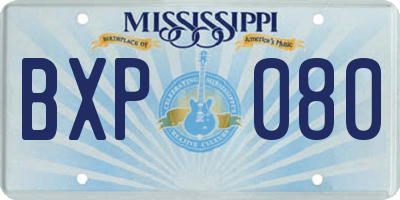 MS license plate BXP080
