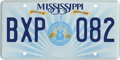 MS license plate BXP082