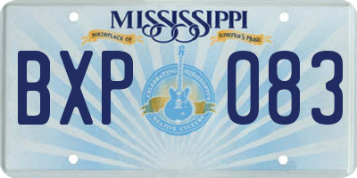 MS license plate BXP083