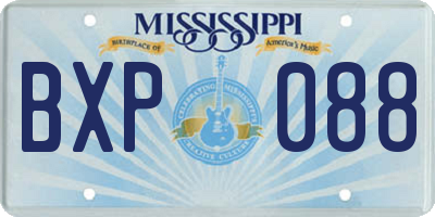 MS license plate BXP088