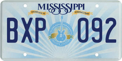 MS license plate BXP092