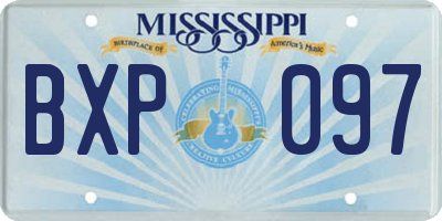 MS license plate BXP097