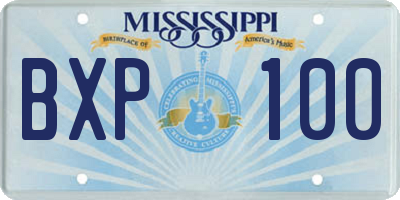 MS license plate BXP100