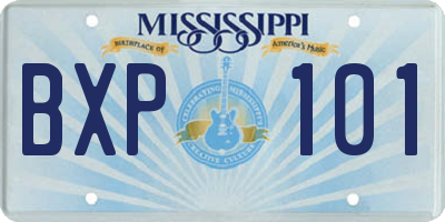 MS license plate BXP101