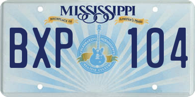 MS license plate BXP104