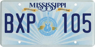 MS license plate BXP105