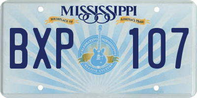 MS license plate BXP107