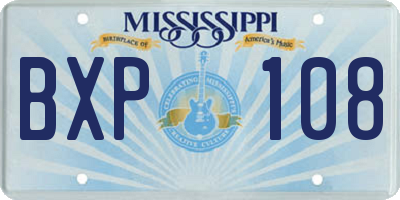 MS license plate BXP108