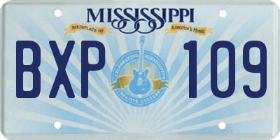 MS license plate BXP109